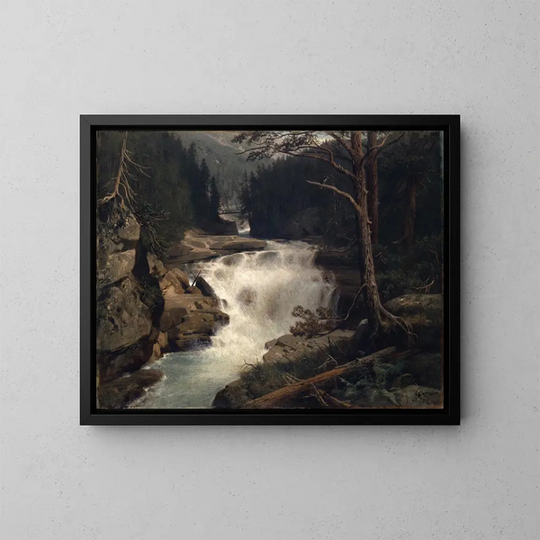 Cascada en el valle de Avers - Ernst Schiess — cuadro enmarcado en la pared