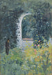 Mujer en un jardín de rosas - Ernst Schiess — vista de la obra