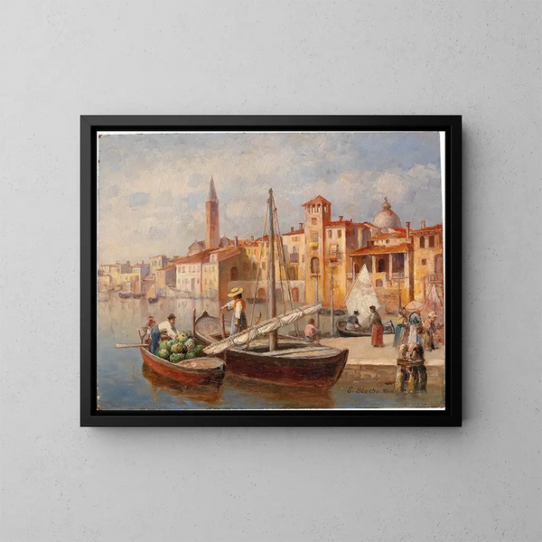 Port italiano - Ernst Stache — cuadro enmarcado en la pared