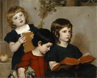 Servicio religioso para niños - Ernst Stückelberg — vista de la obra