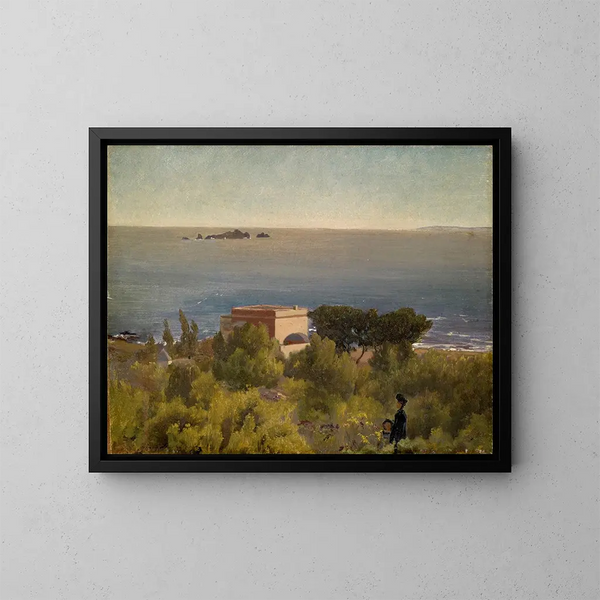 Casa junto al mar - Ernst Stückelberg — cuadro enmarcado en la pared