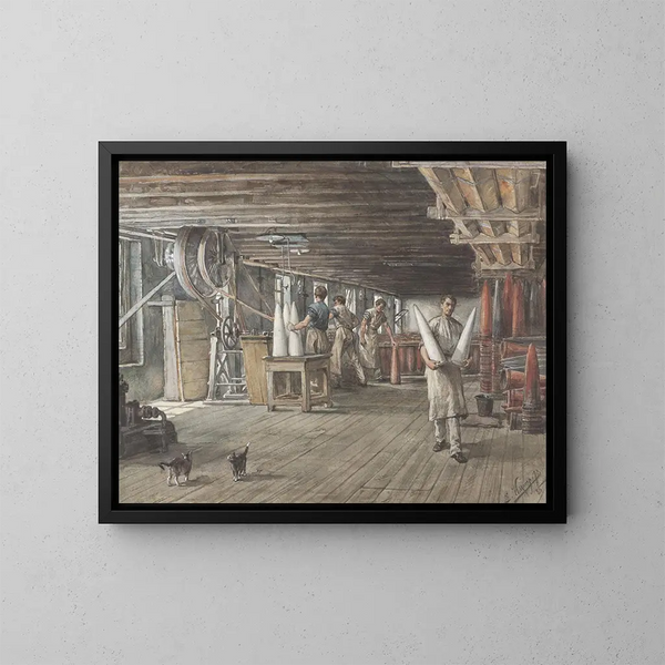 Interior de la fábrica de azúcar de la firma Vom Rath - Ernst Witkamp — cuadro enmarcado en la pared