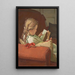 de niña leyendo - Ernst Würtenberger — cuadro enmarcado en la pared