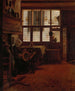 interior con una mujer con rueca - Esaias Boursse — vista de la obra
