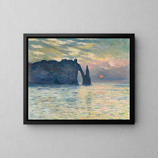 Étretat soleil couchant de Claude Monet | Reproduction Tableau Décoration murale affiche copie