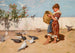 Alimentar a las palomas - Ettore De Maria Bergler — vista de la obra