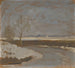 Winter Landscape Study with a River - Karol Pongrcz — artwork view
