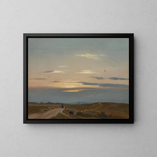 Evening Landscape - Eugen Bracht — framed artwork on a wall