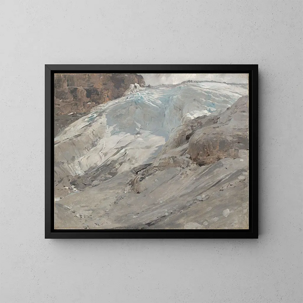 The glacier of Madatschferner at Ortler - Eugen Bracht — framed artwork on a wall
