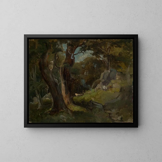 Eugen Bracht - Waldlichtung mit Pferden.webp