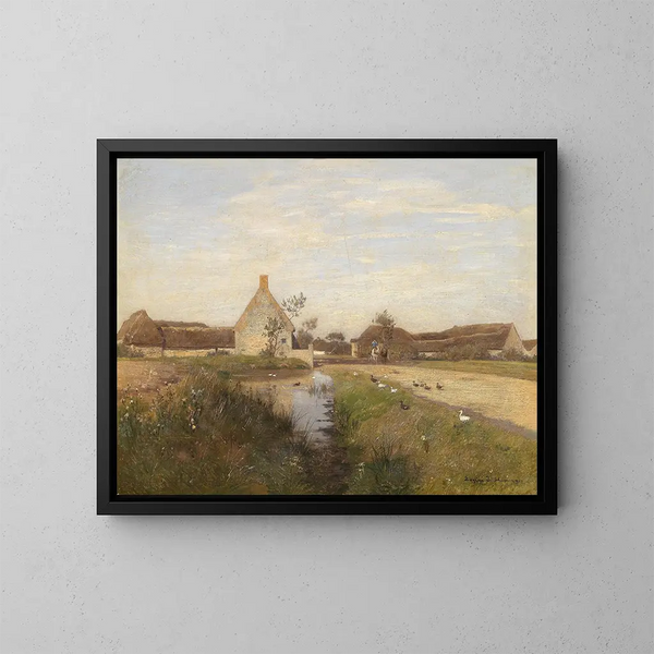 Entrada del pueblo de Cayeux - Eugen Jettel — cuadro enmarcado en la pared