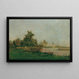 Eugen Jettel - Flusslandschaft Mit Boot.webp