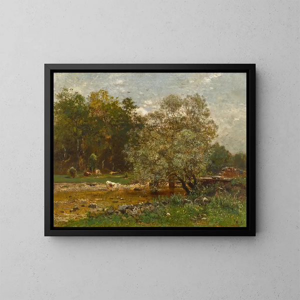 Gué sur une rivière - Eugen Jettel — cuadro enmarcado en la pared