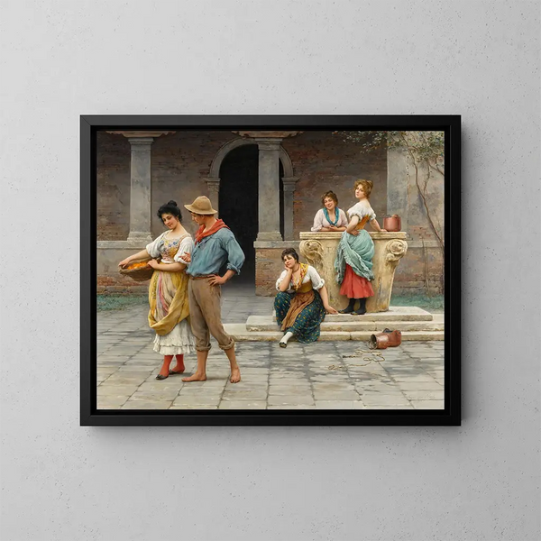 Pas d'amour sans jalousie - Eugen von Blaas — cuadro enmarcado en la pared
