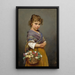 Joven con un cesto de flores - Eugen von Blaas — cuadro enmarcado en la pared