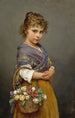 Joven con un cesto de flores - Eugen von Blaas — vista de la obra