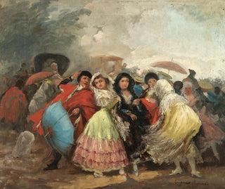 La ducha de lluvia - Eugenio Lucas Villamil — vista de la obra
