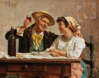 Una buena gota - Eugenio Zampighi — vista de la obra