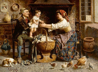 La familia feliz - Eugenio Zampighi — vista de la obra