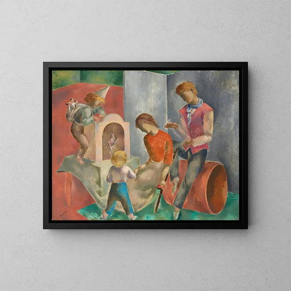 Las Marionetas - Eugeniusz Zak — cuadro enmarcado en la pared