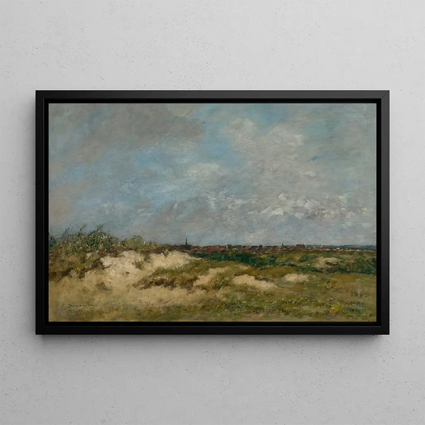 Berck, las dunas en mal tiempo - Eugène Boudin — cuadro enmarcado en la pared