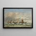 Berck, la salida de las barcas - Eugène Boudin — cuadro enmarcado en la pared