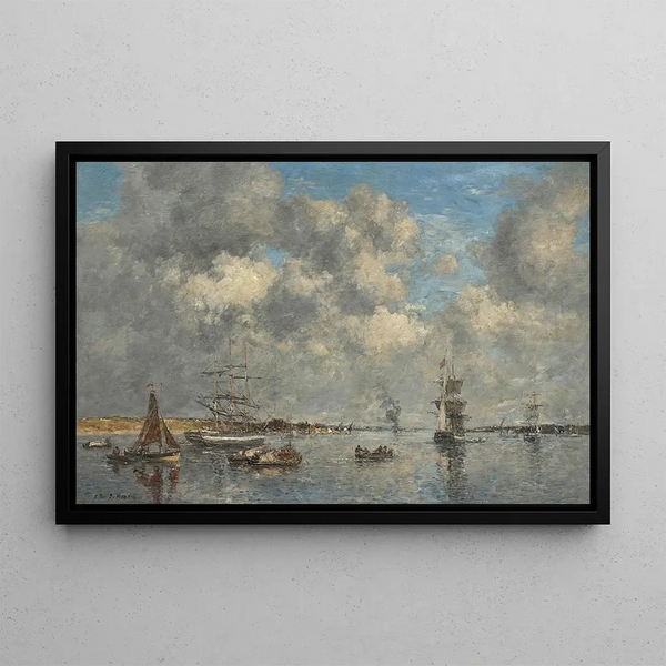 Camaret, el estuario - Eugène Boudin — cuadro enmarcado en la pared