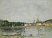 Caudebec-en-Caux, el Quai de la Seine - Eugène Boudin — vista de la obra