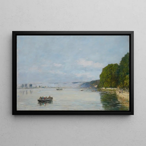 Caudebec-en-Caux, Botes en el Sena - Eugène Boudin — cuadro enmarcado en la pared