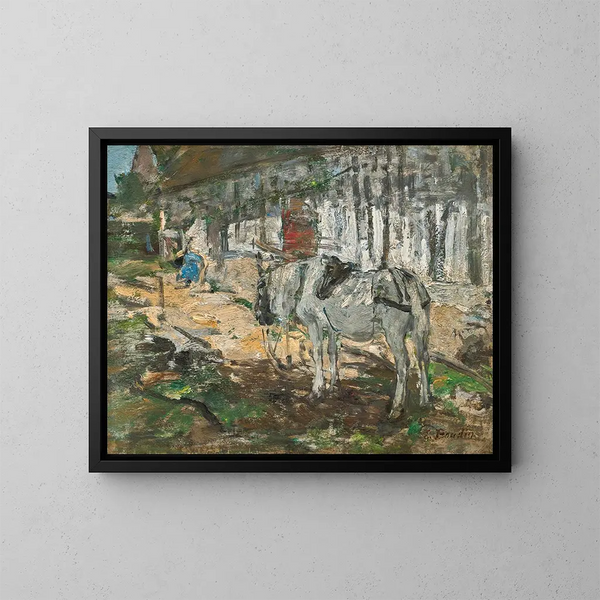 Caballo normando - Eugène Boudin — cuadro enmarcado en la pared