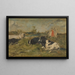 Vacas en el prado - Eugène Boudin — cuadro enmarcado en la pared