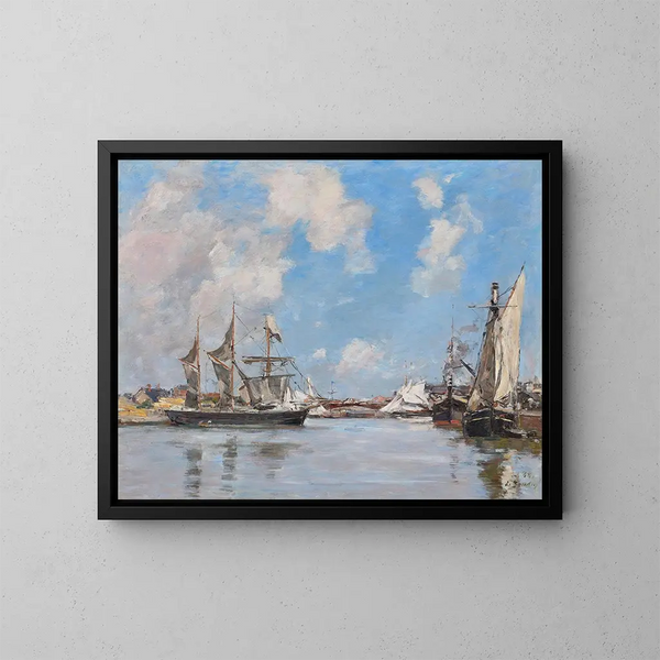 Deauville, la bahía Mare Haute - Eugène Boudin — cuadro enmarcado en la pared