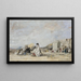 Dama en blanco en la playa de Trouville - Eugène Boudin — cuadro enmarcado en la pared