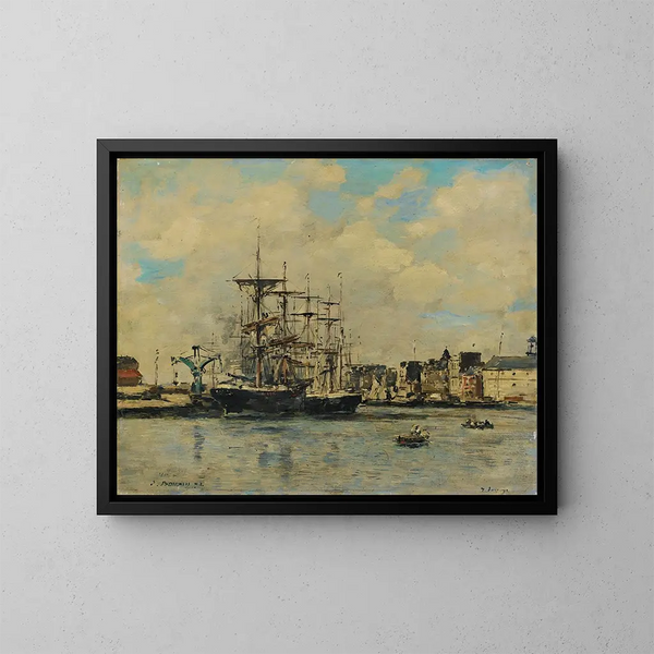 Le Havre, bassin de la Barre - Eugène Boudin — cuadro enmarcado en la pared