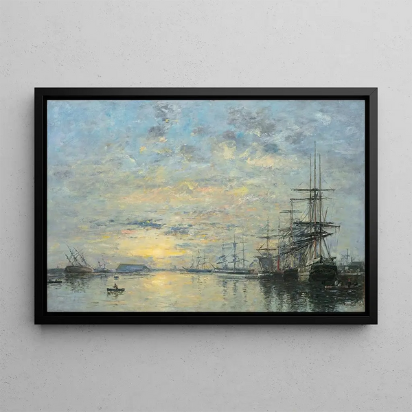 Le Havre, cuenca del Eure - Eugène Boudin — cuadro enmarcado en la pared