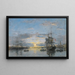 Le Havre, the foreport at sunset - Eugène Boudin — framed artwork on a wall