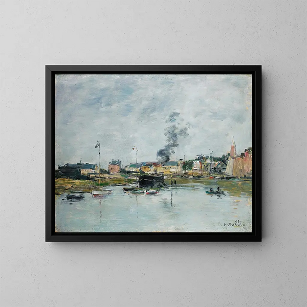 El puerto de Trouville - Eugène Boudin — cuadro enmarcado en la pared