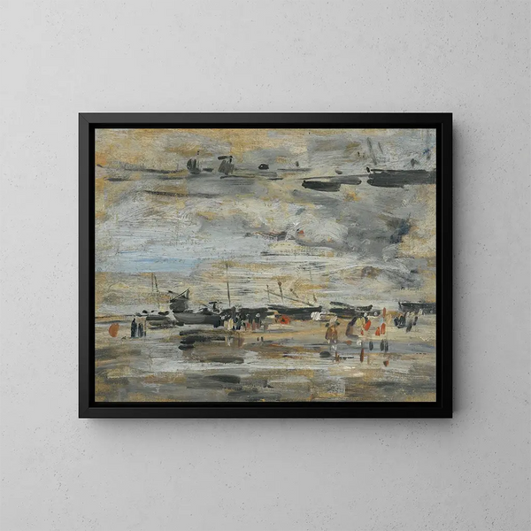 Estudio de Mare Basse - Eugène Boudin — cuadro enmarcado en la pared