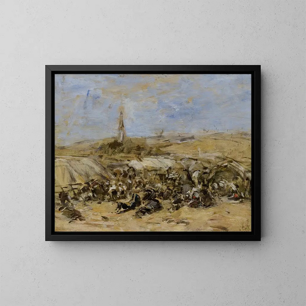 Pardon de Sainte-Anne-la-Palud - Eugène Boudin — cuadro enmarcado en la pared