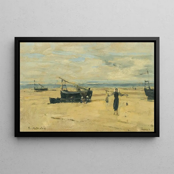 Playas hundidas - Eugène Boudin — cuadro enmarcado en la pared