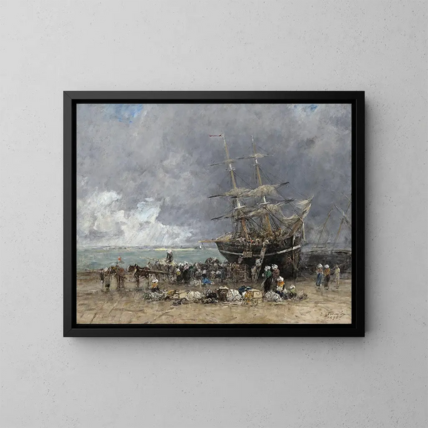 Retorno del Ballenero de Terranova - Eugène Boudin — cuadro enmarcado en la pared