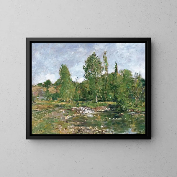 Saint-Cénery y el estanque - Eugène Boudin — cuadro enmarcado en la pared