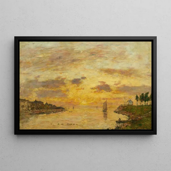 Saint-Valery-sur-Somme, la desembocadura de la Somme - Eugène Boudin — cuadro enmarcado en la pared