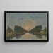 Saint-Valery-sur-Somme painting, moon effect on the canal - Eugène Boudin — framed artwork on a wall