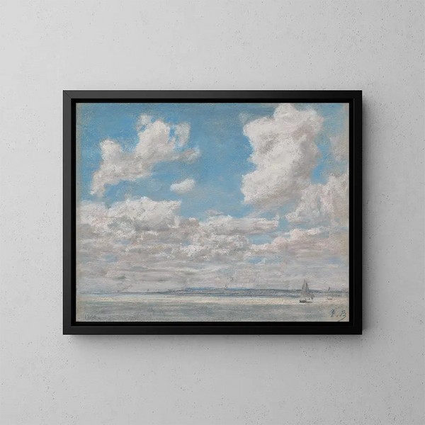 marino con cielo abierto - Eugène Boudin — cuadro enmarcado en la pared