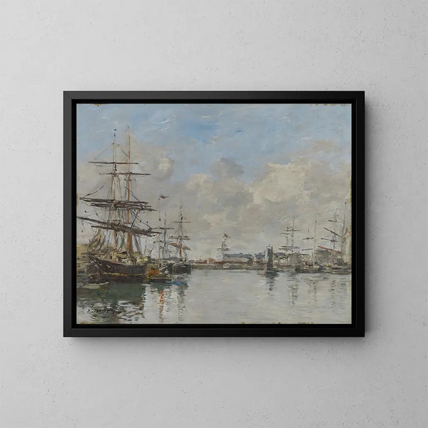 El puerto de Le Havre - Eugène Boudin — cuadro enmarcado en la pared