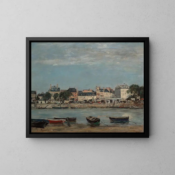 El puerto de Trouville - Eugène Boudin — cuadro enmarcado en la pared