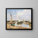 Barcas de Trouville entre las embarcaderos - Eugène Boudin — cuadro enmarcado en la pared