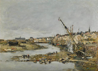 Trouville, el puerto - Eugène Boudin — vista de la obra