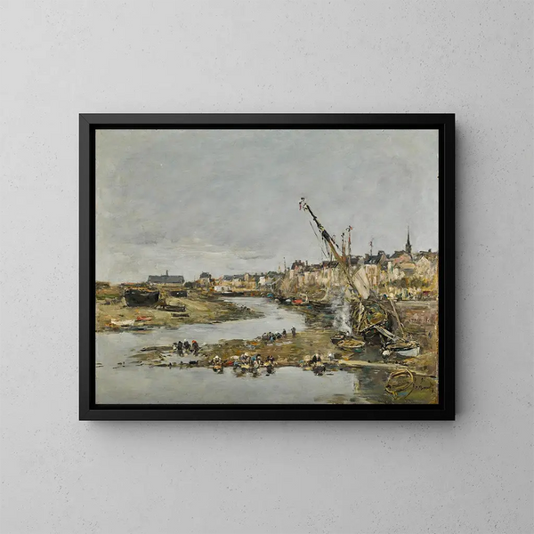 Trouville, el puerto - Eugène Boudin — cuadro enmarcado en la pared